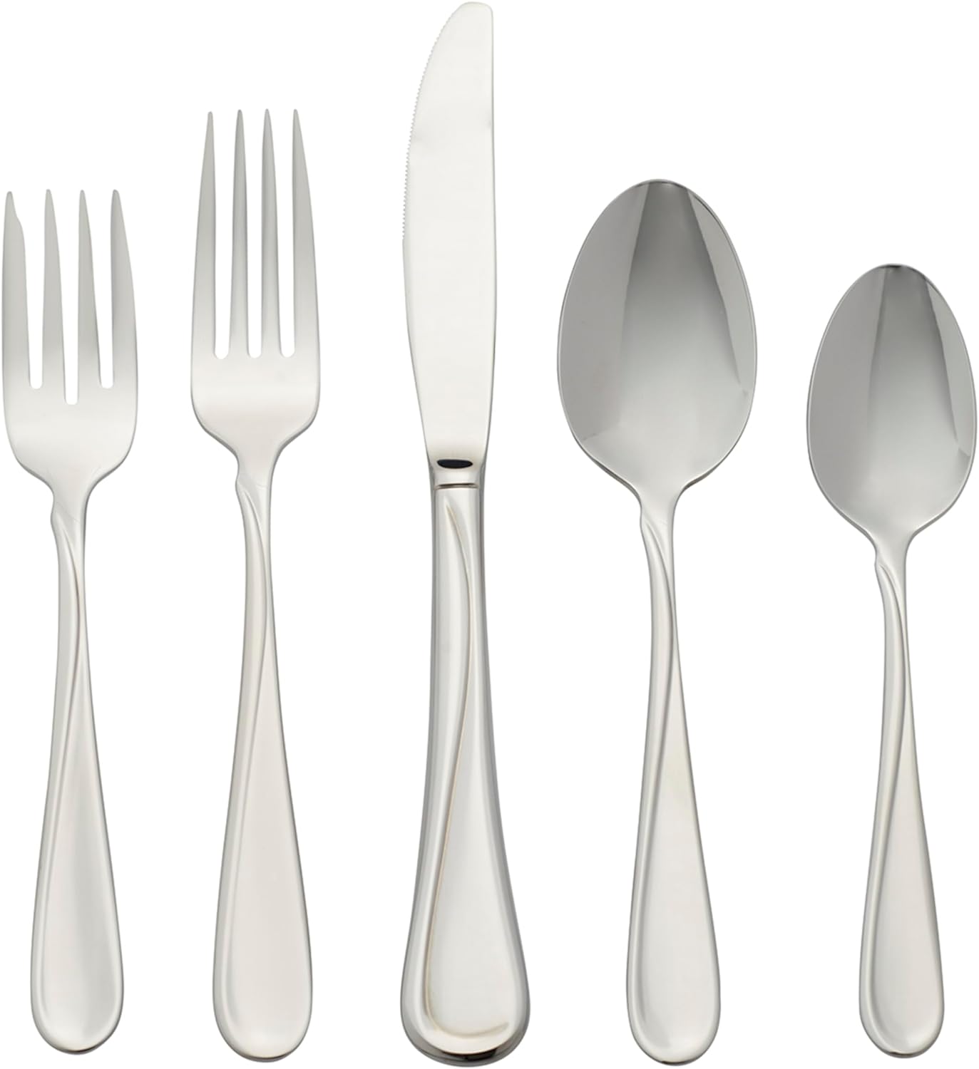 Oneida Flight 65 Piece Everyday Flatware, Service for 12, 18/0 Stainless Steel, Silverware Set, Dishwasher Safe