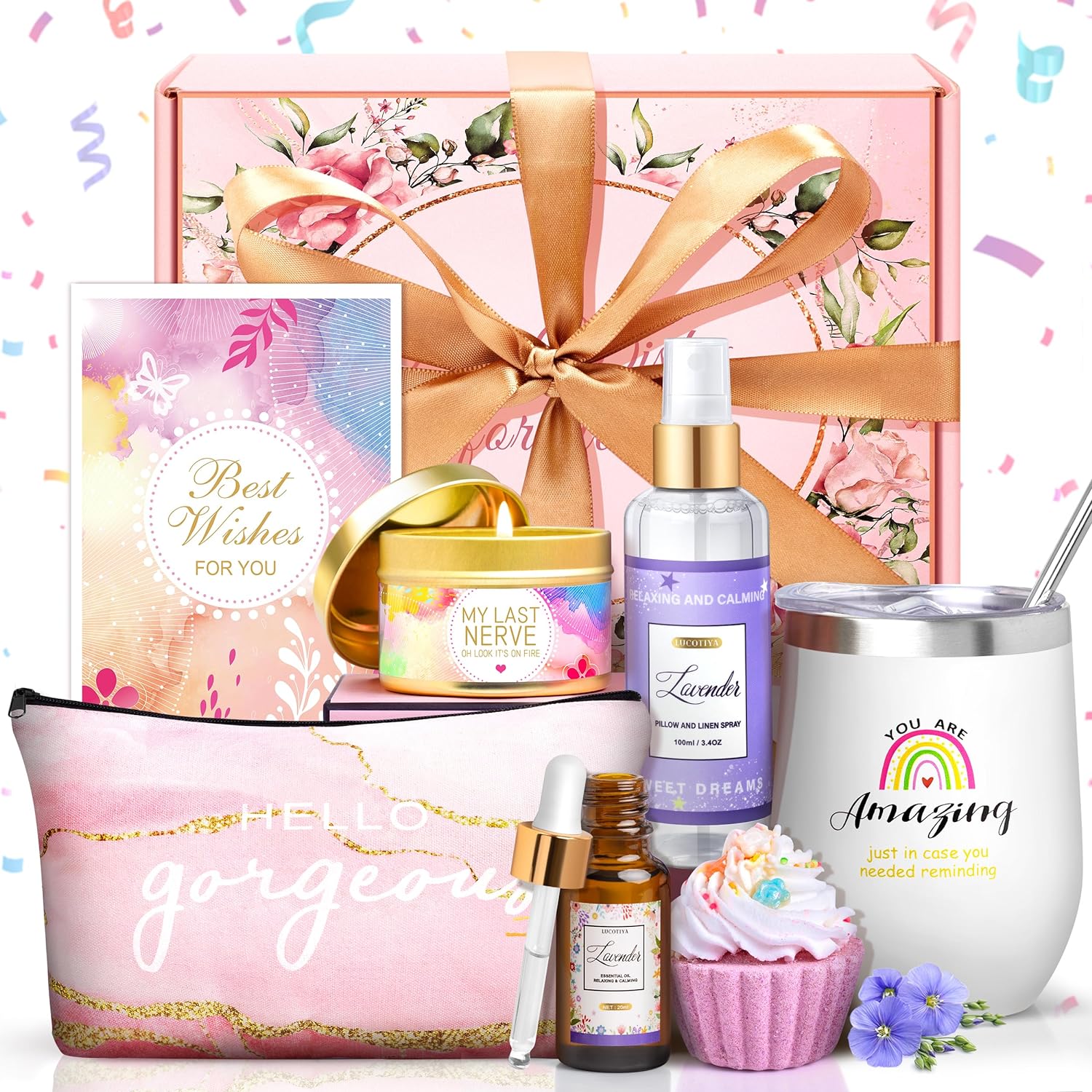 Birthday Gifts for Women Bath Relaxing Spa Gifts for Mom Candle Gift Basket for Best Friends Unique Gifts for Women Sleep Well Gift Set Get Well Soon Gifts for Sister Wife Her Coworker Bestie