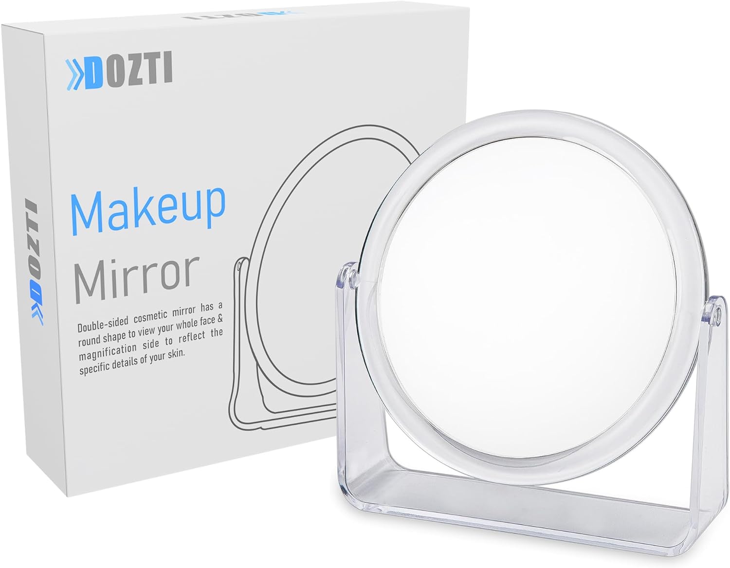 Makeup Mirror for Desk - Double Sided Vanity Mirror with 2X Magnification Bathroom Shaving Dressing Table Mirror for Styling Hair Beauty or Plucking Eyebrow