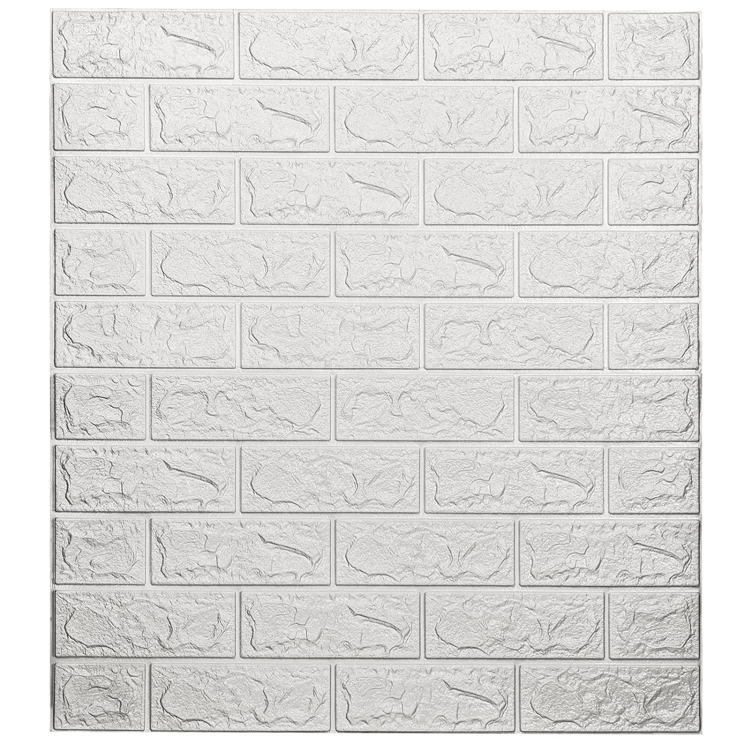 Art3dwallpanels 10-Pack 57.5 Sq.Ft Faux Brick Panels 3D for Wall Dcor Peel and Stick in White