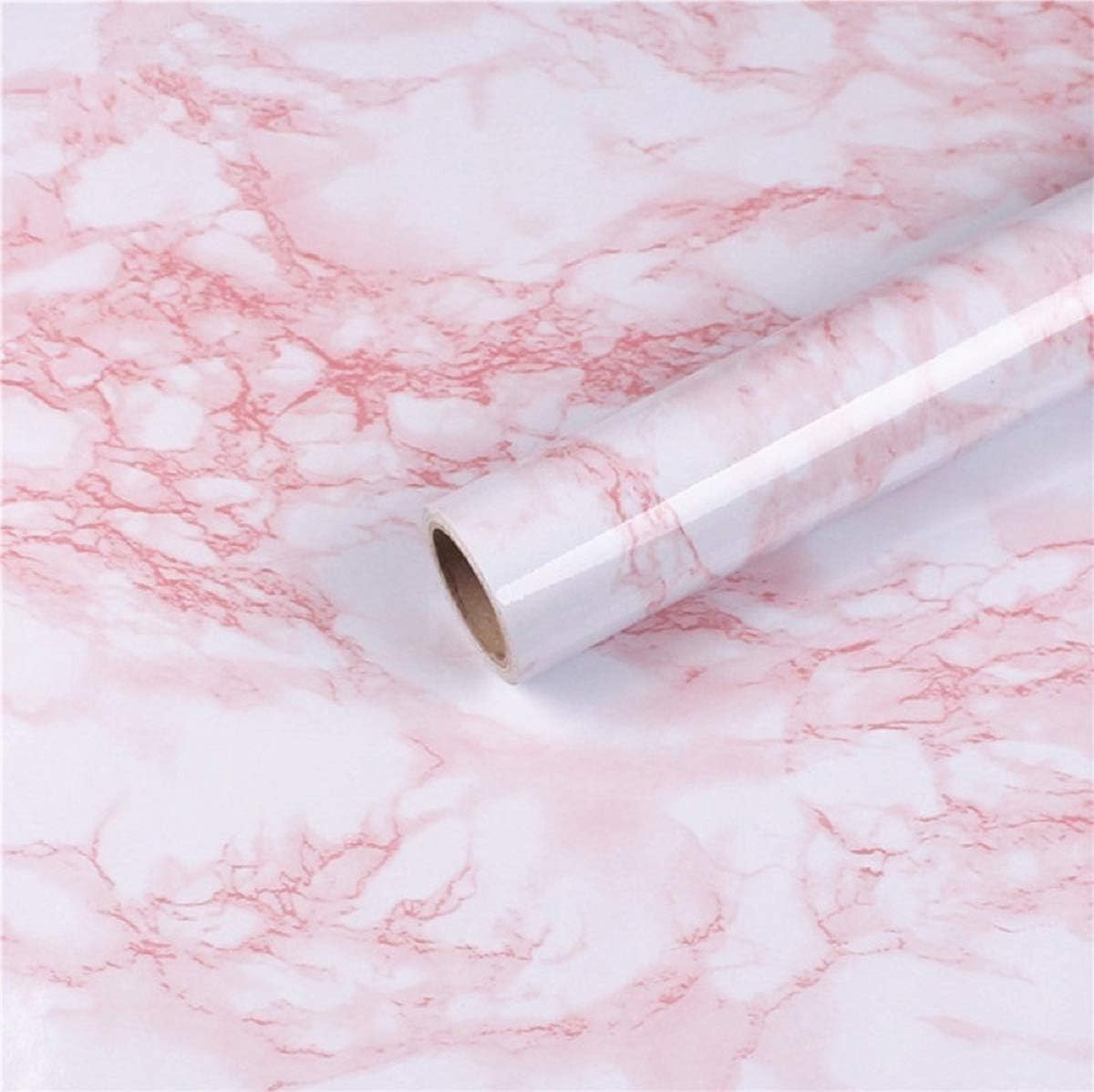 practicalWs 15.7in  118in Pink Marble Stick Paper Peel and Stick Countertops Self-Adhesive Vinyl Watertight Wallpaper Great As Cabinets Drawer Shelf Wall Crafts Wall Paper Decorations