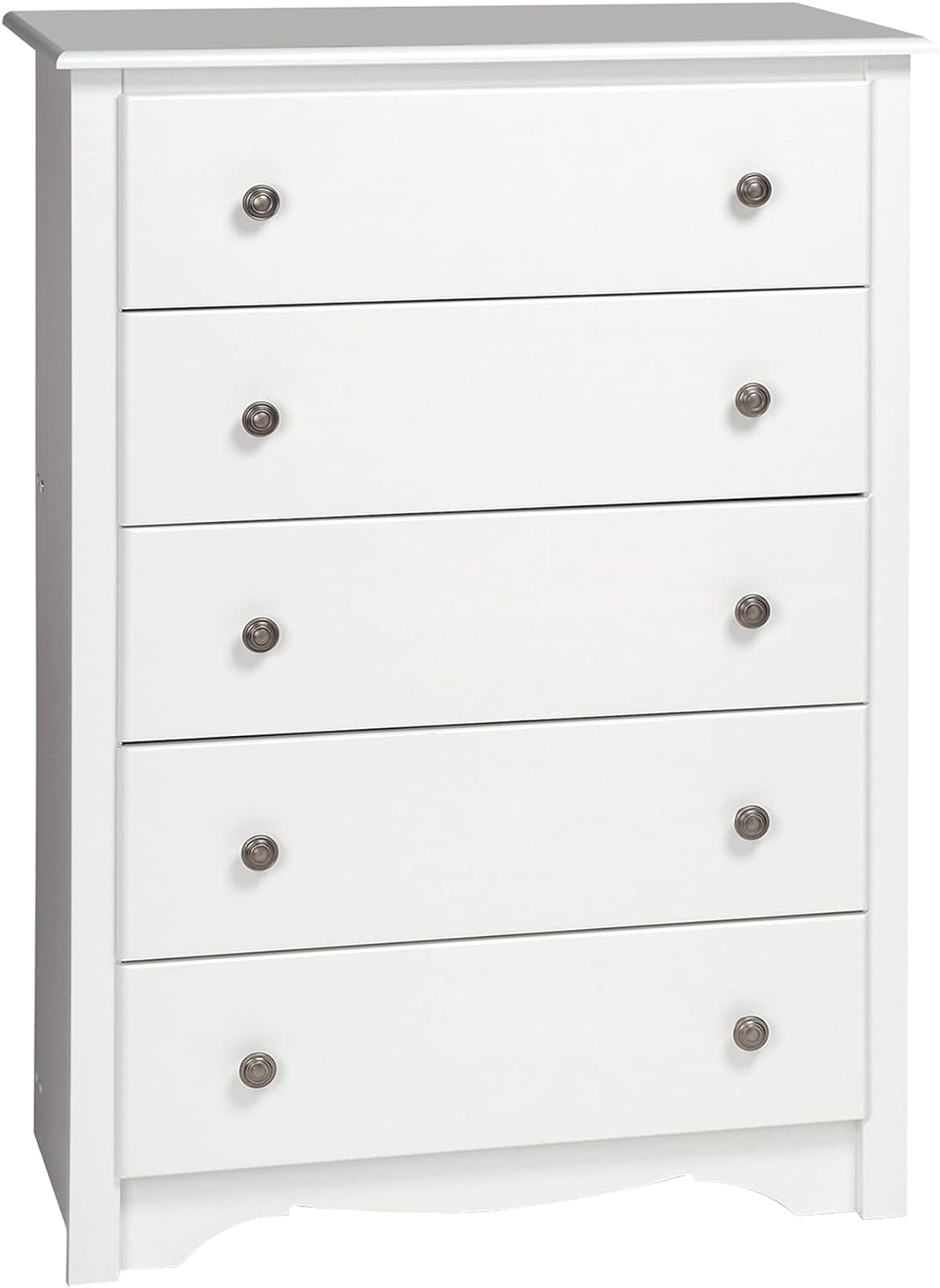 Prepac Monterey 5-Drawer Chest for Bedroom, 16 D x 31.5 W x 45.25 H, White