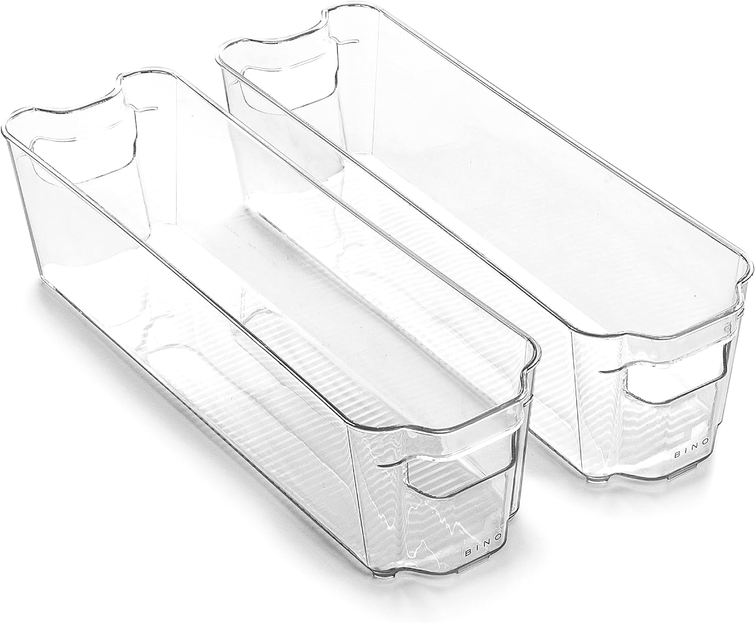 BINO | Stackable Storage Bins, Small - 2 Pack | THE STACKER COLLECTION | Clear Plastic | Built-In Handles | BPA-Free | Containers for Organizing Kitchen Pantry | Multi-Use Organizer