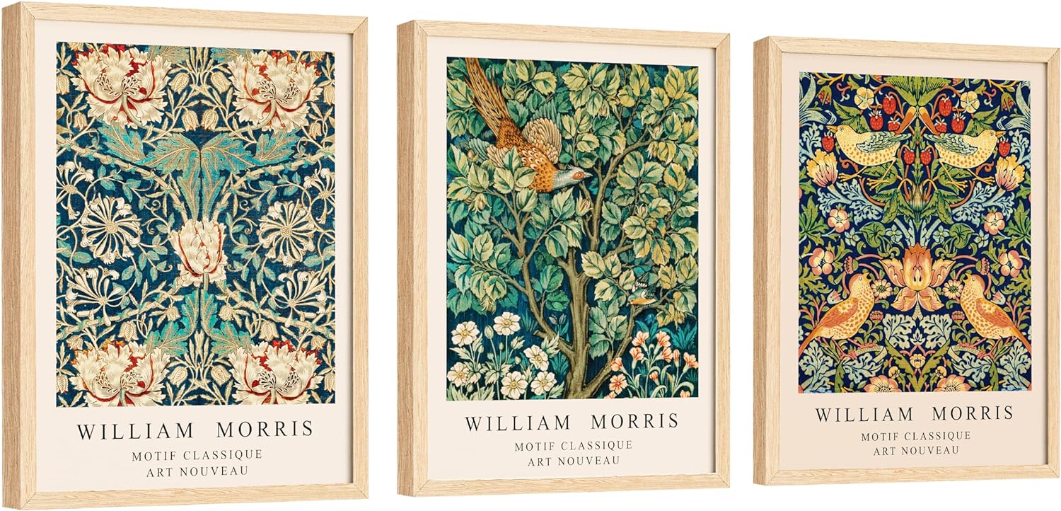 William Morris Wall Art - 12x16 Botanical Prints William Morris Poster, Large Vintage Art Nouveau Decor, Famous Artist Paintings Fine Art Pictures for Home Decorations (Unframed)