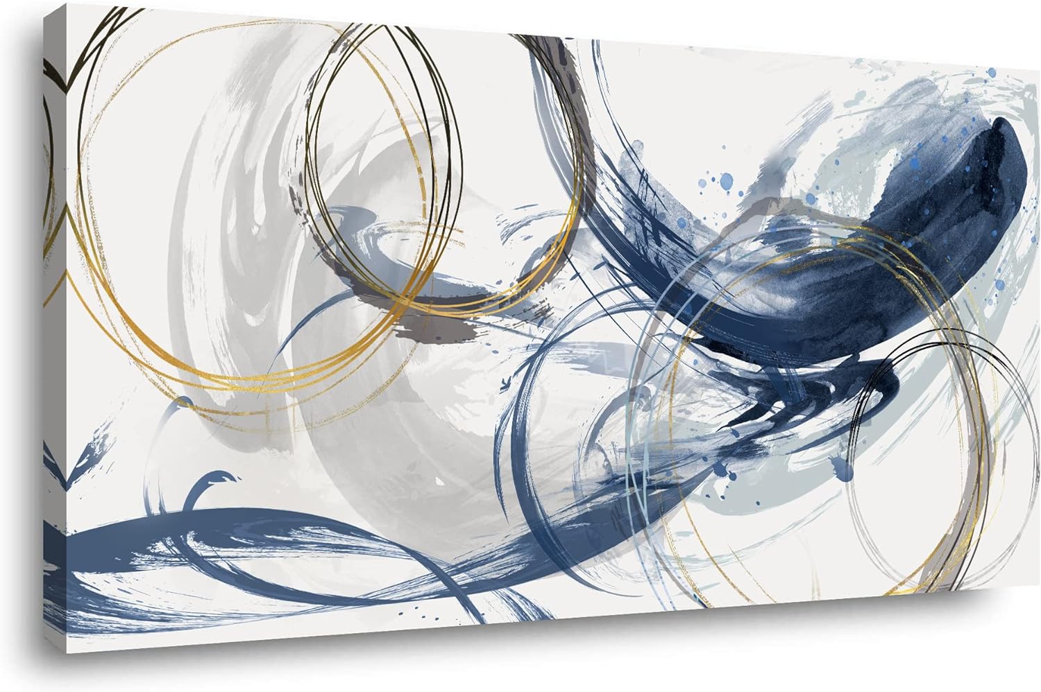 Canvas Wall Art Abstract Art Paintings Blue Fantasy Colorful Graffiti on White Background Modern Artwork wall Decor for Living Room Bedroom Kitchen20 x40