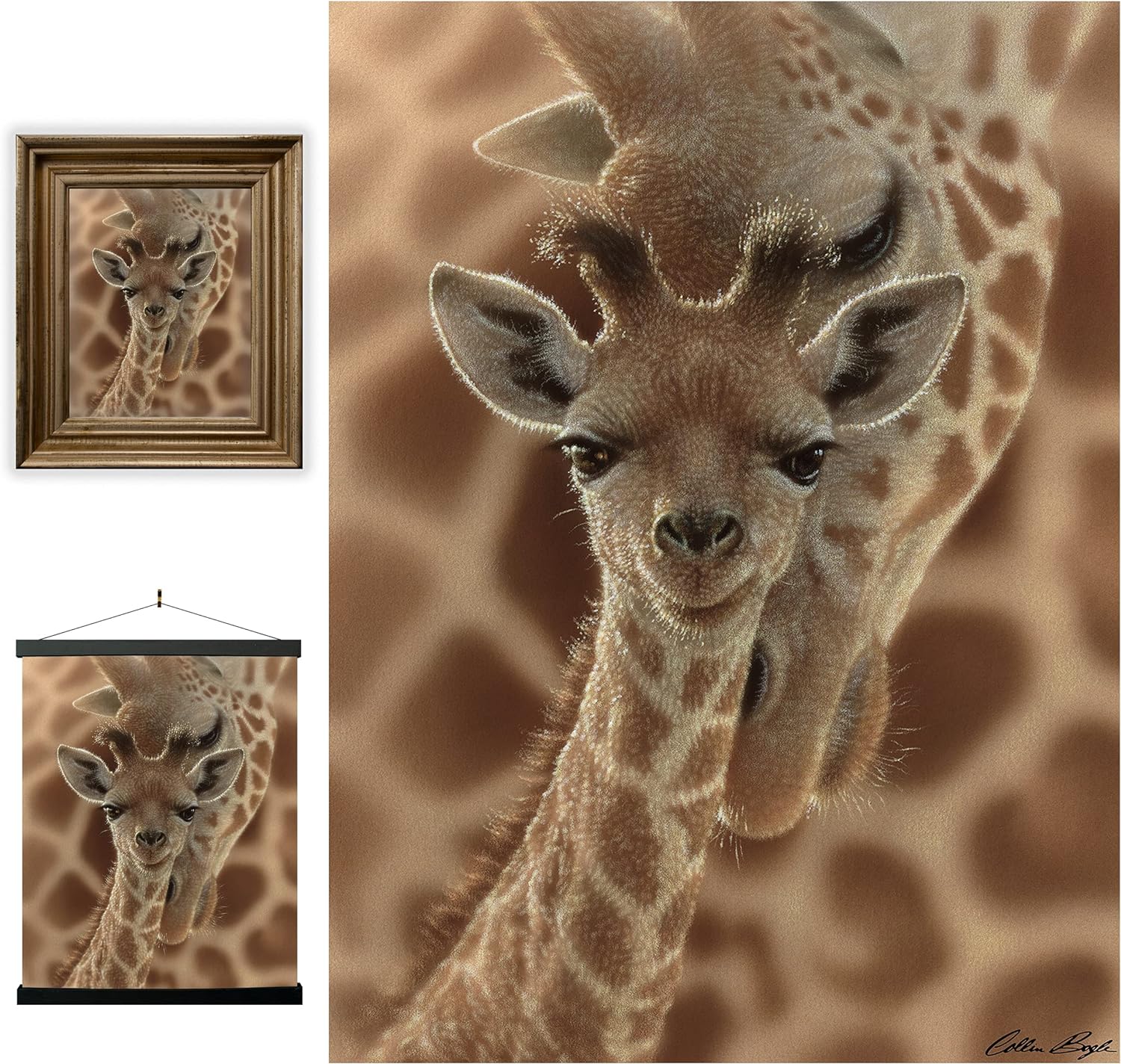 Lenticular Wall Art Prints - Newborn from Deluxebase. Unframed 3D Giraffe Poster. Perfect wall decor. Original artwork licensed from renowned artist, Collin Bogle