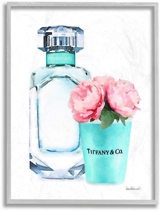 Stupell Industries agp-170 Stupell Home Dcor Teal Blue Perfume Wall Art, 16 x 20, Design by Artist Amanda Greenwood