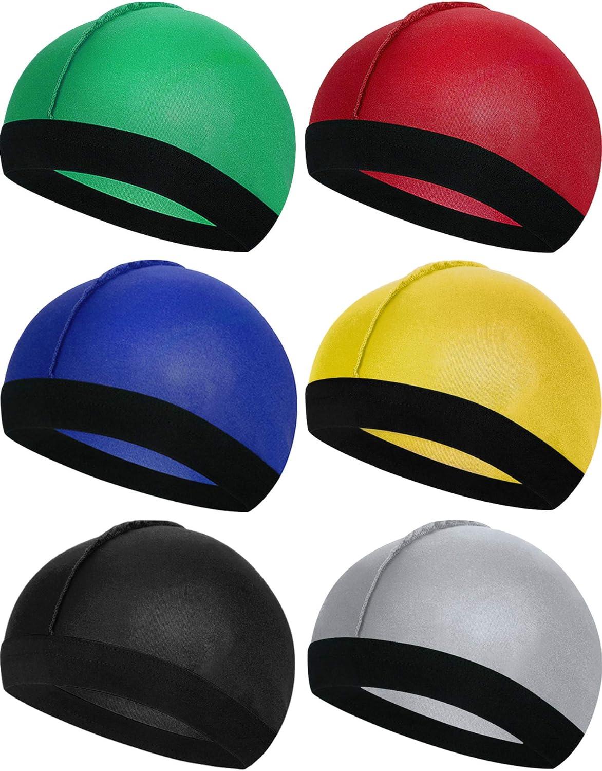 6 Pieces Kids Satin Wave Caps Unisex Baby Beanie Caps 360 Wave Wide Strap Skull Caps