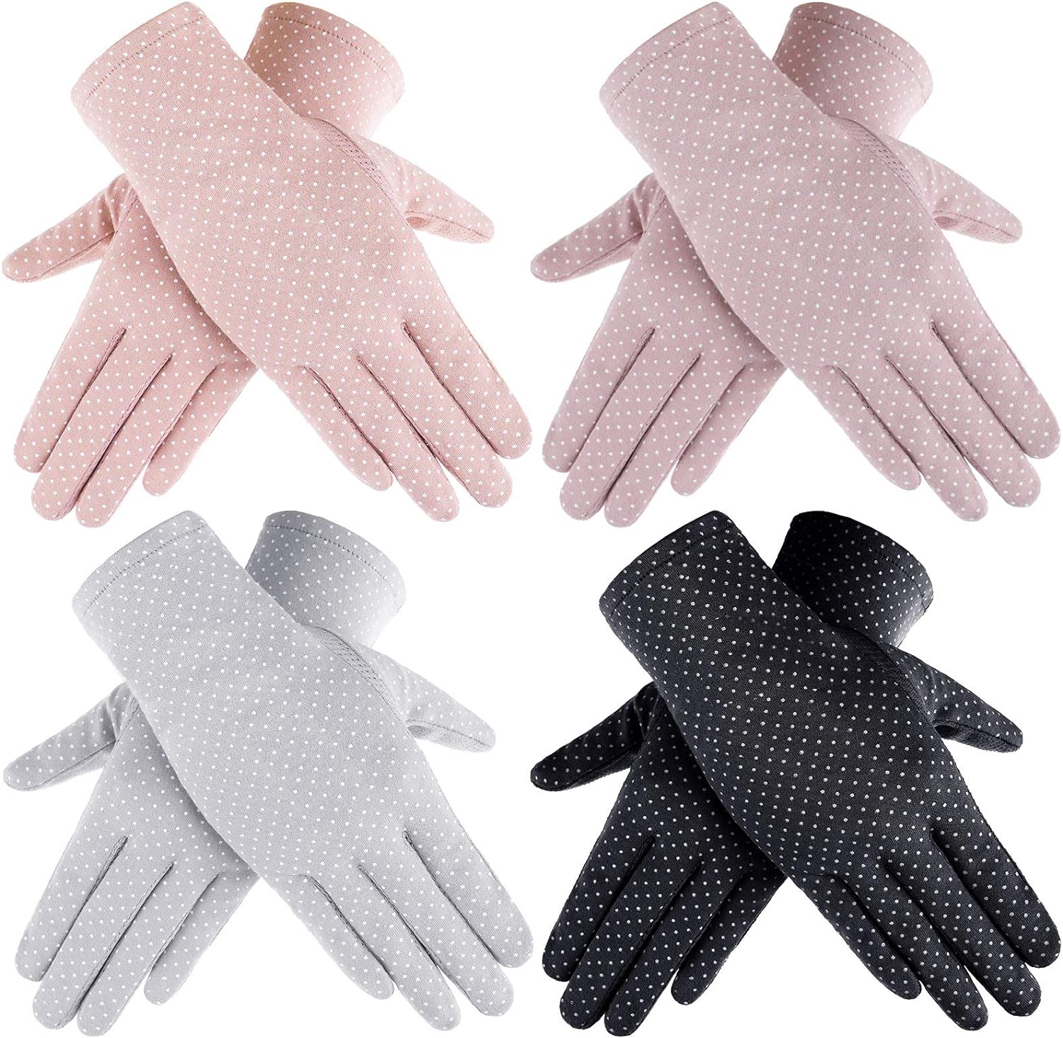 Women Sun Protective Gloves Summer Gloves UV Protection Gloves Dots Touchscreen Gloves for Driving Riding