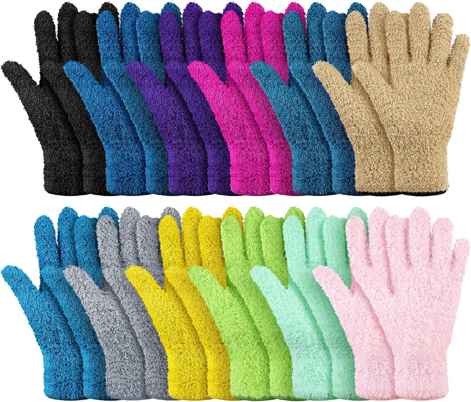 Geyoga 12 Pairs Microfiber Dusting Gloves Household Dusting Cleaning Glove Washable Plant Dusting Gloves Mittens Gloves