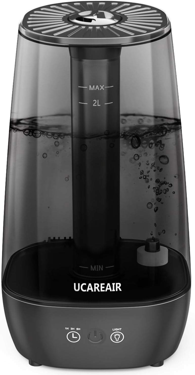 This has got to be the best humidifier i've ever had! i've had expensive ones,forget it.This has so many good qualities.No lifting a heavy tank,fills from the top.No wondering when it' going to run low on water,i've run this on the 6 hour timer & it still didn't go empty,but was still blowing good mist all night.I can't say enough.NO leaks,NO messy filling,it' perfect.I wake up less congested,not dry.And my bedroom is pretty big,it handles it.Love it! 5 stars! Super quiet as well.