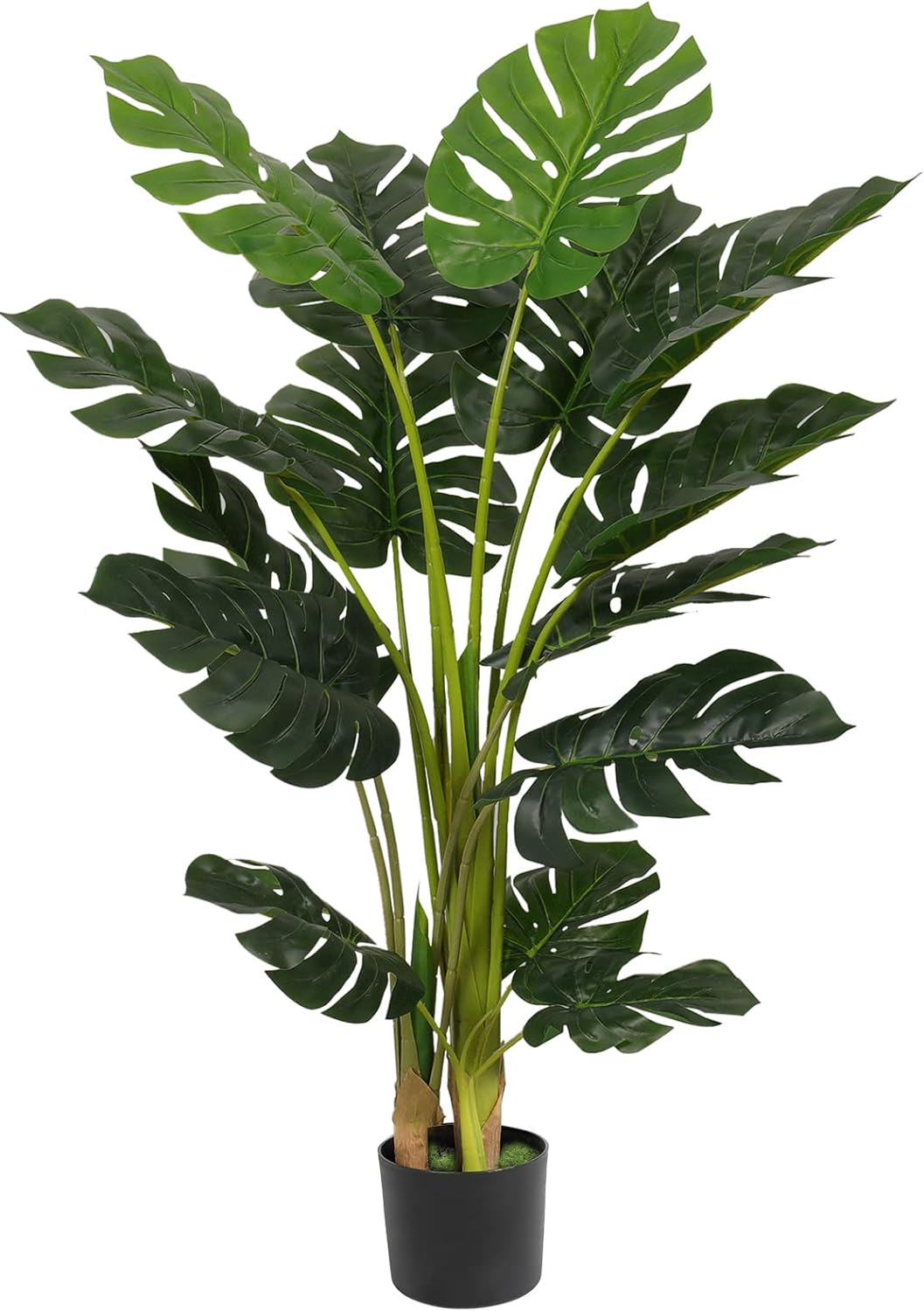 VIAGDO Artificial [Monstera] Deliciosa [Plant] 4ft Tall 15 Decorative Split Leaves, Faux Swiss Cheese [Plant] Fake Tropical [Monstera] Palm Tree for Home Office Room Store Garden Floor Decor