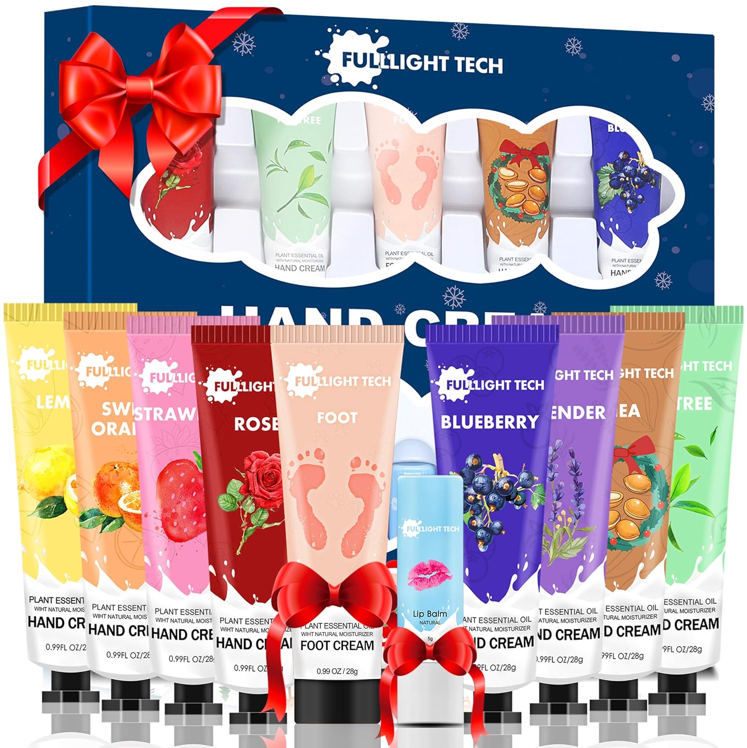 Hand Cream Gift Set 10 Packs w/Foot Cream & Lip Balm Moisturizing Hand Lotion w/Shea Butter for Dry Cracked Hands Skin,Unique Christmas Stocking Stuffers Gift for Women Wife Mom Her Grandma