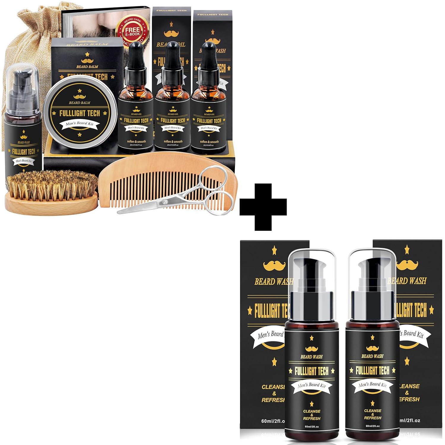 FULLLIGHT TECH Beard Grooming Kit for Men,Unique Gifts for Men