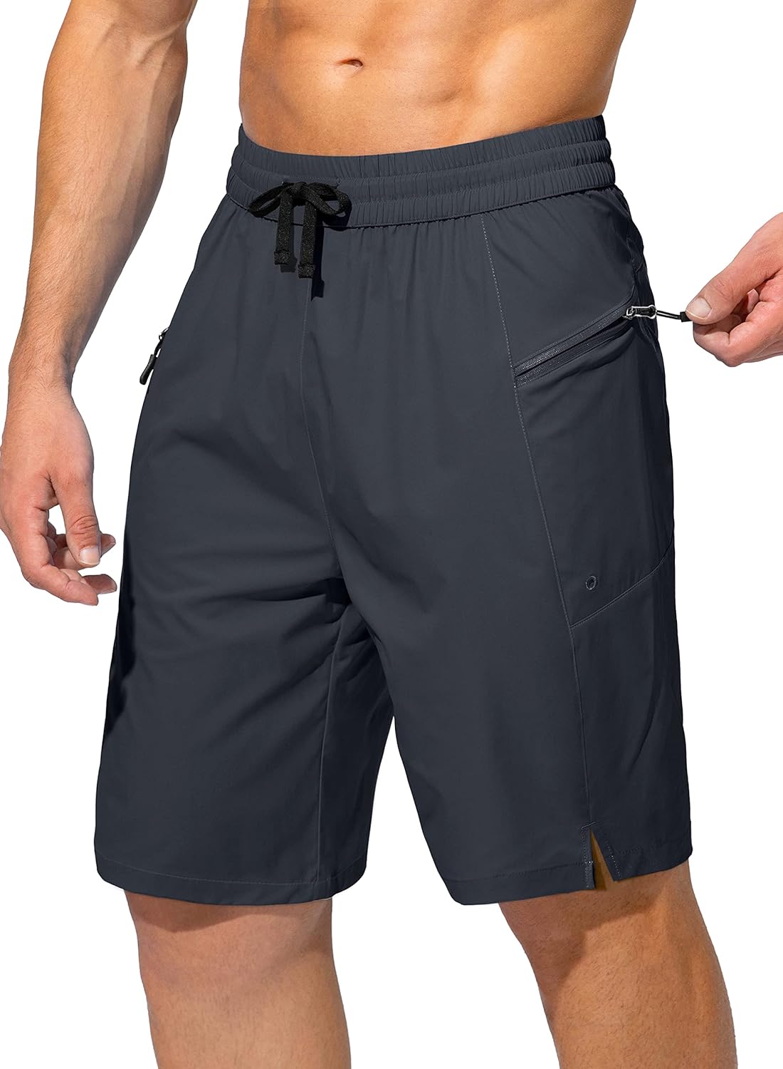 Men' Swim Trunks Quick Dry Board Shorts with Zipper Pockets Beach Shorts Bathing Suits for Men - No Mesh Liner