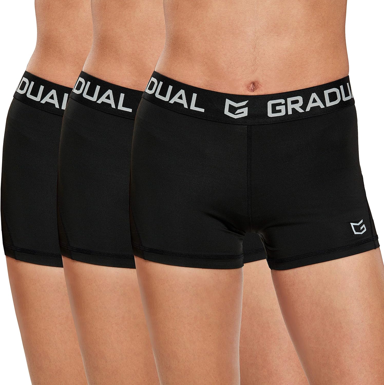 G Gradual Women' Spandex Compression Volleyball Shorts 3 /7 Workout Pro Shorts for Women