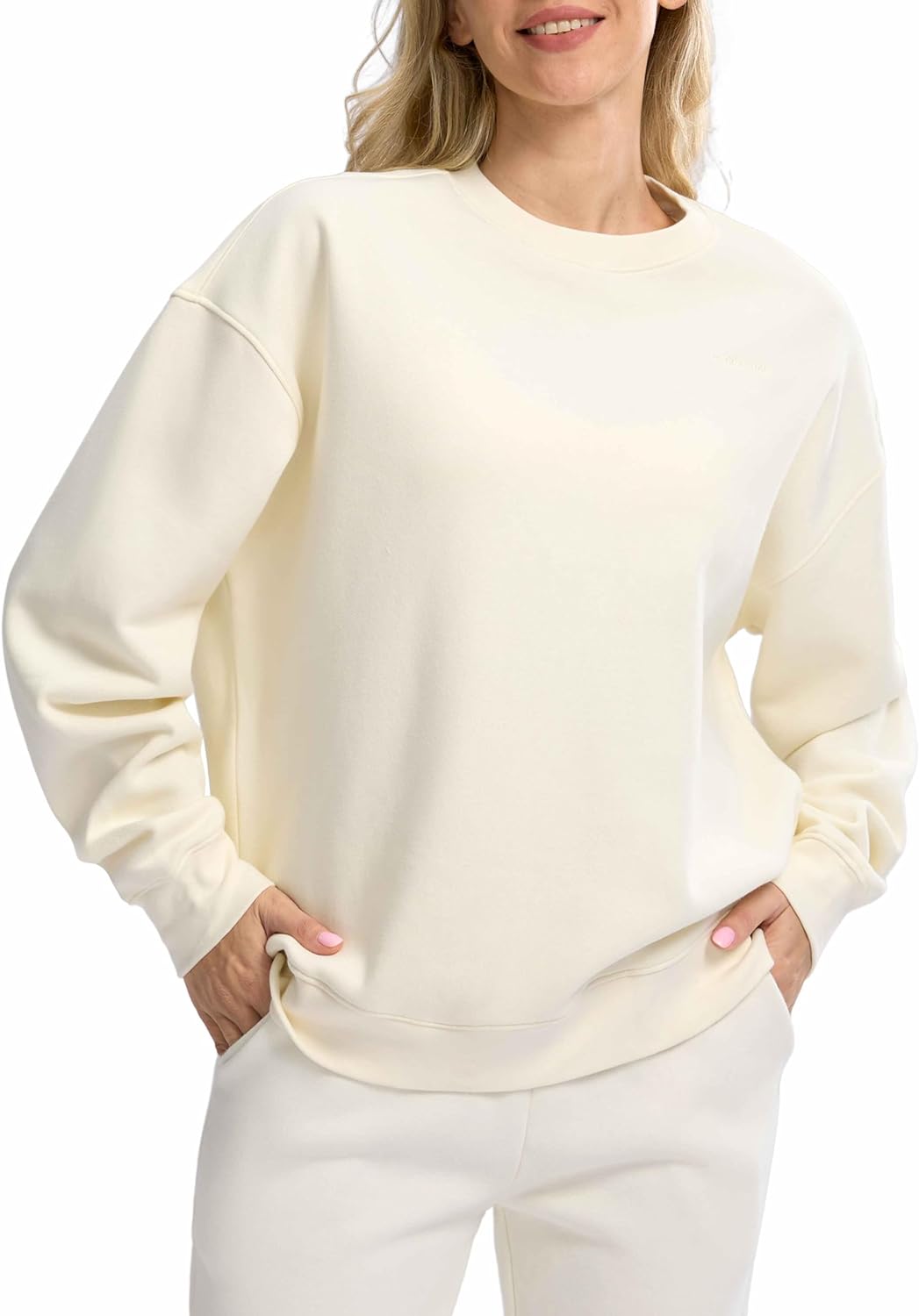 G Gradual Women' Crewneck Sweatshirts Oversized Cotton-blend Fleece Pullover Sweatshirt for Women Loose Fit