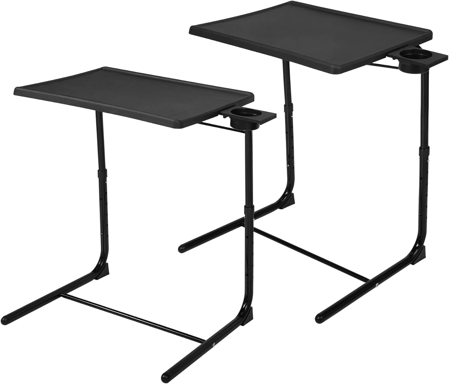 Sandinrayli Adjustable TV Tray,TV Trays Table for Eating on Bed & Sofa,Folding Laptop Table with 6 Height and 3 Tilt Angles,Set of 2