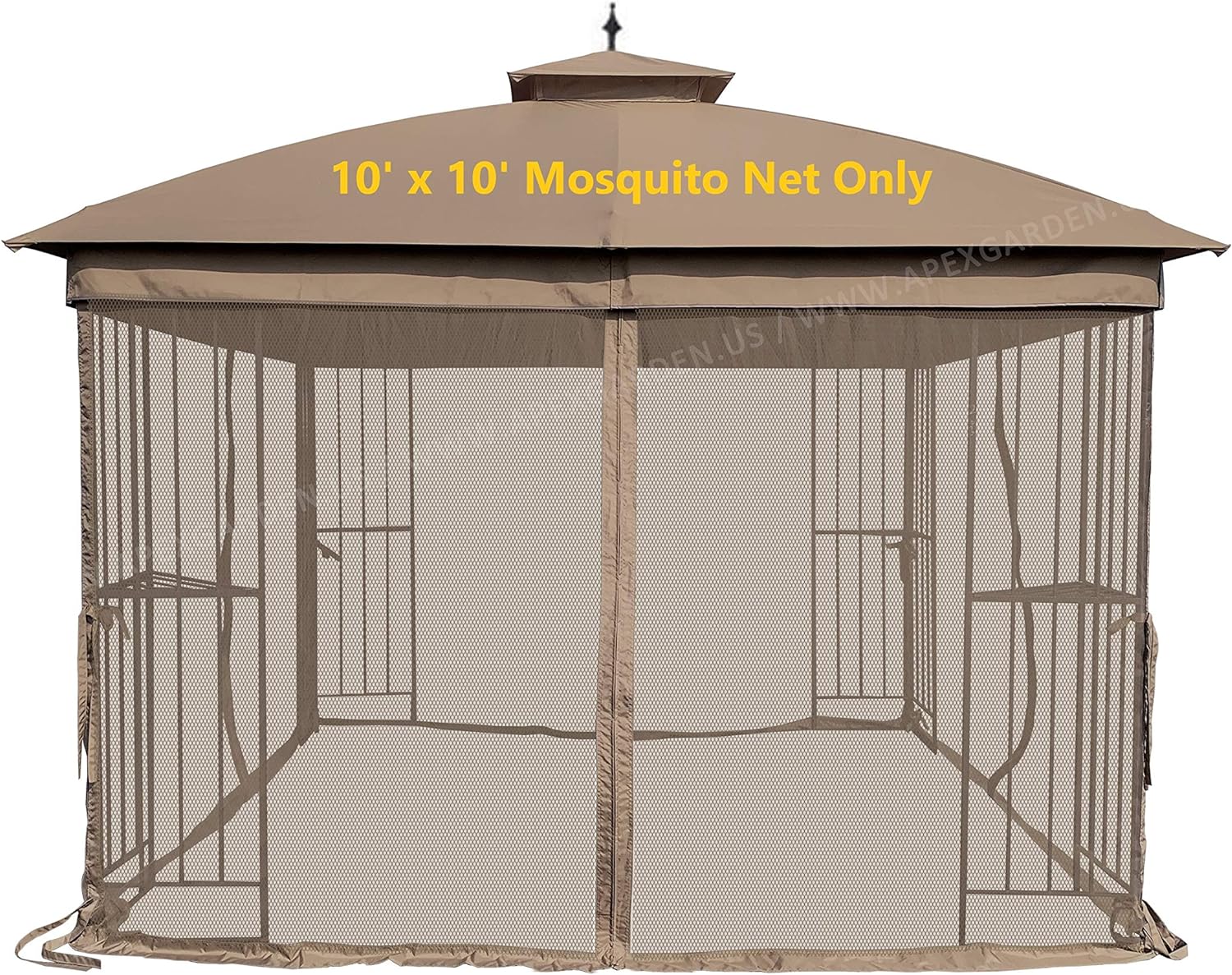 APEX GARDEN 10' x 10' Gazebo Replacement Mosquito Netting (Tan)