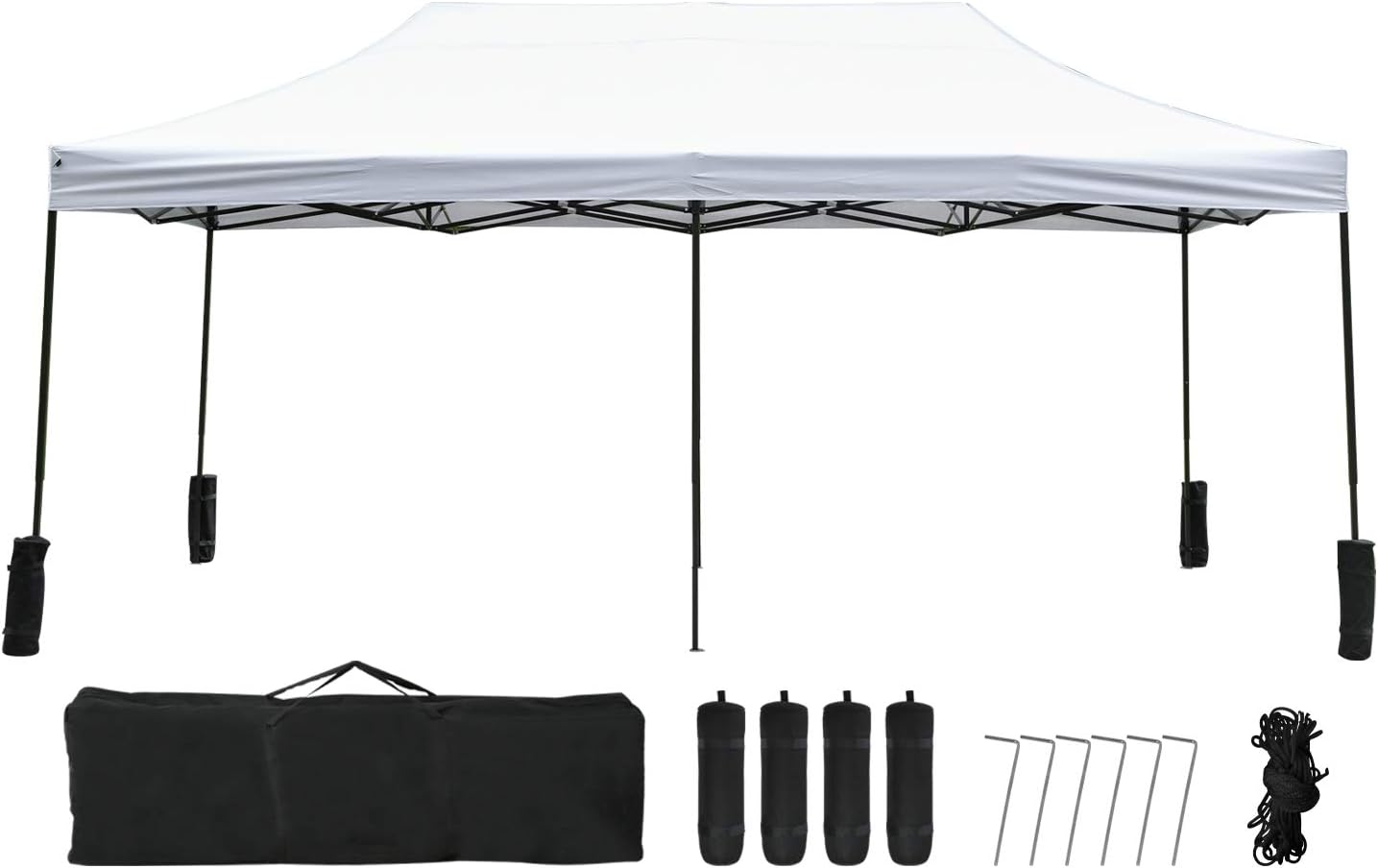 Pop Up Canopy 10x20 pop up Canopy Tent Folding Protable Ez up Canopy Party Tent Sun Shade Wedding Instant Better Air Circulation Outdoor Gazebo with Backpack Bag