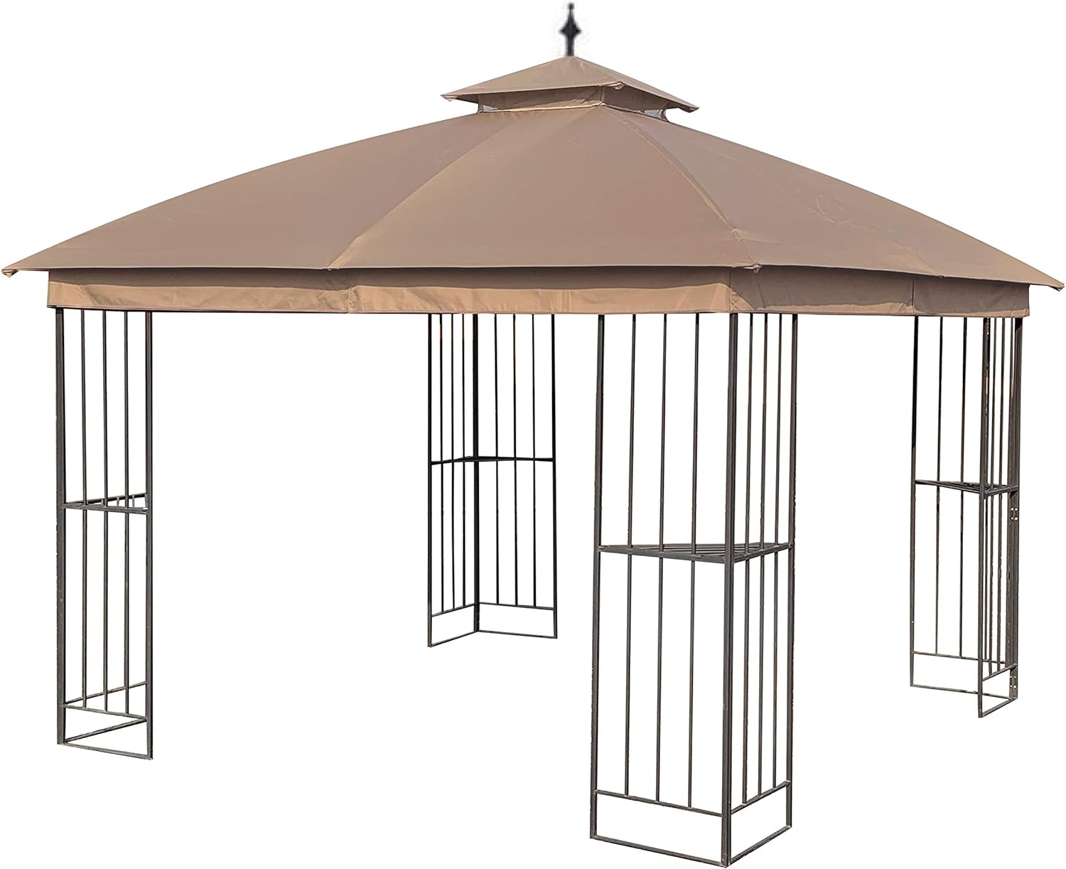 Canopy Top for Garden Treasures 10 ft x 10 ft Brown Metal Square Semi- Gazebo Model #L-GZ038PST-F (Tan)