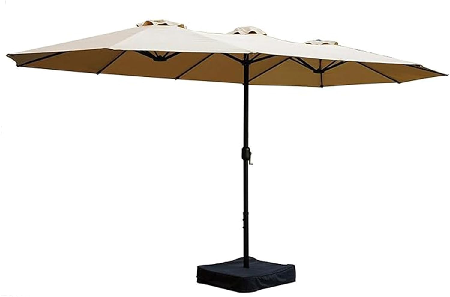 Kozyard Butterfly 14' Outdoor Patio Double-Sided Aluminum Umbrella with Crank and Base