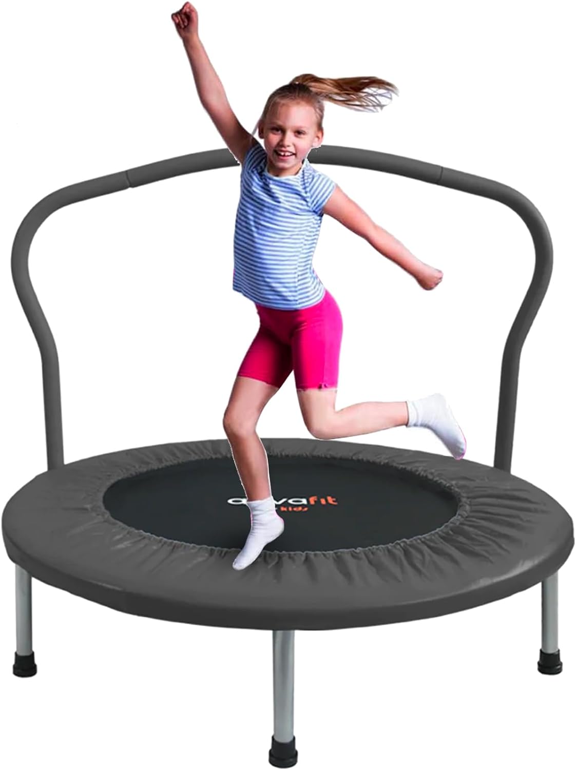 Ativafit 36/40'' Fitness Trampoline for Kids and Adults Foldable Mini Trampoline with Comfortable Foam Handle Workout Indoor Outdoor Home Use