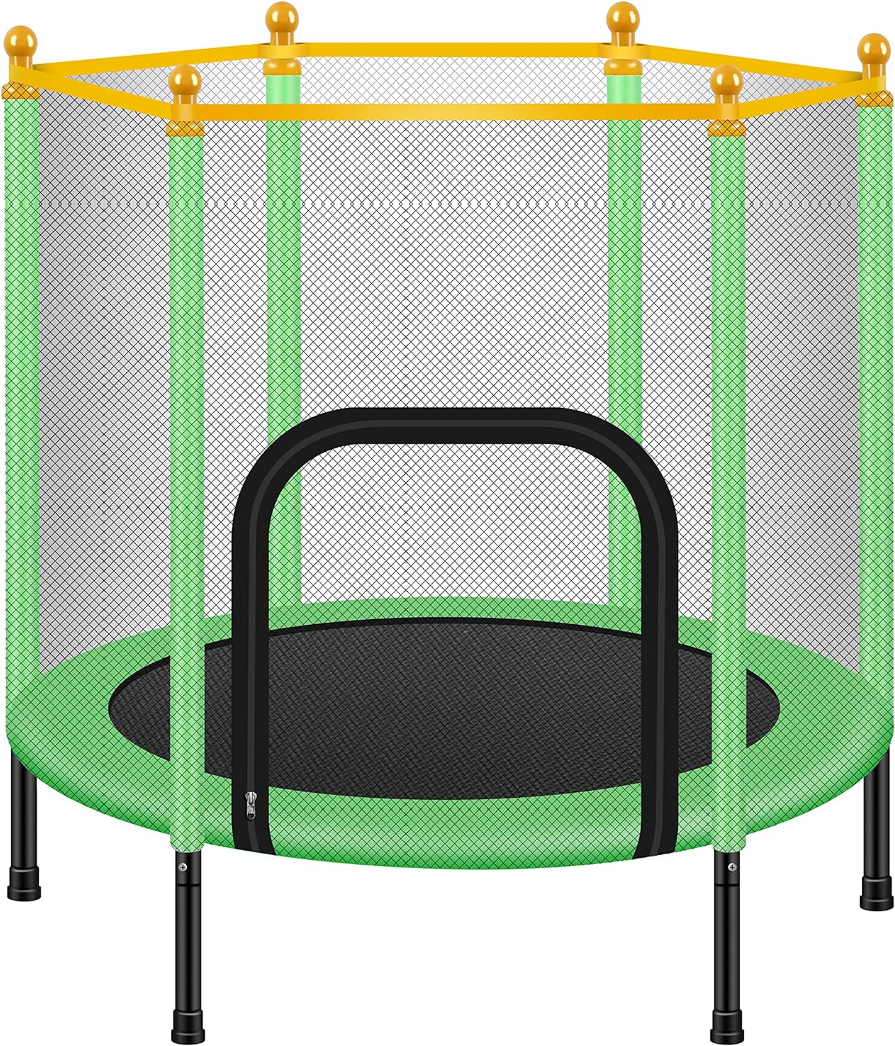 JJ JUJIN 4.5 FT Trampoline for Kids 55 Trampoline with Safty Enclosure Net Indoor&Outdoor Trampoline for Toddlers Ages 3-8