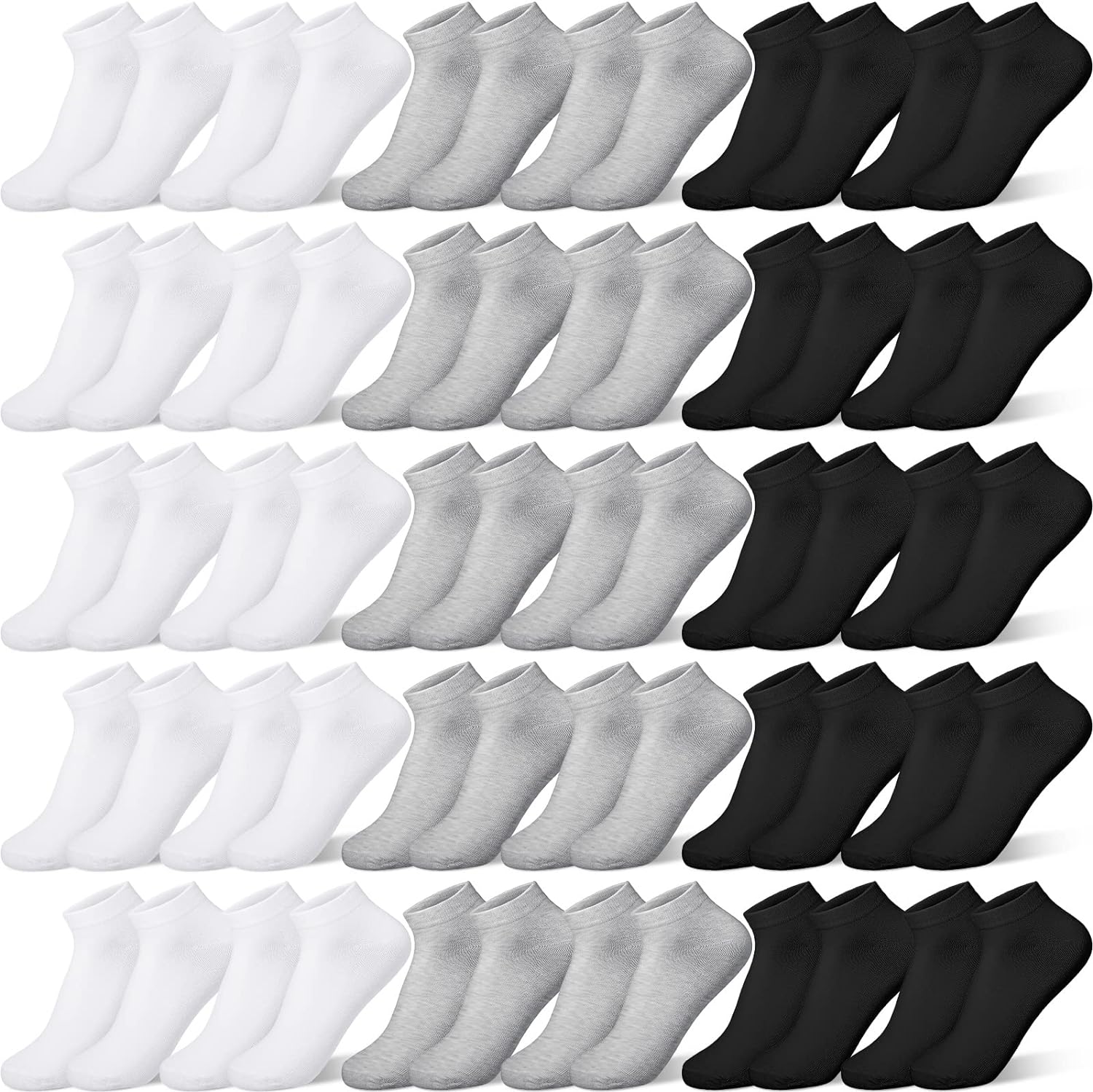 Geyoga 48 Pairs Socks of Mens Thin Low Cut Ankle Socks for Men Casual Sports Sock Comfortable Lightweight Socks