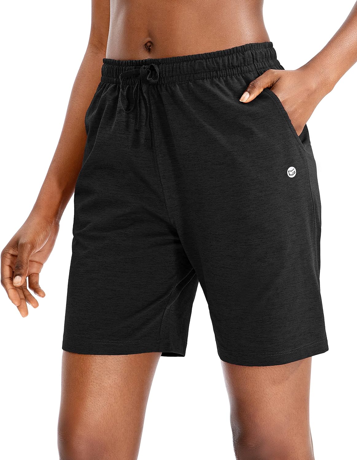 G Gradual Women' Bermuda Shorts Jersey Shorts with Deep Pockets 7 Long Shorts for Women Lounge Walking Athletic