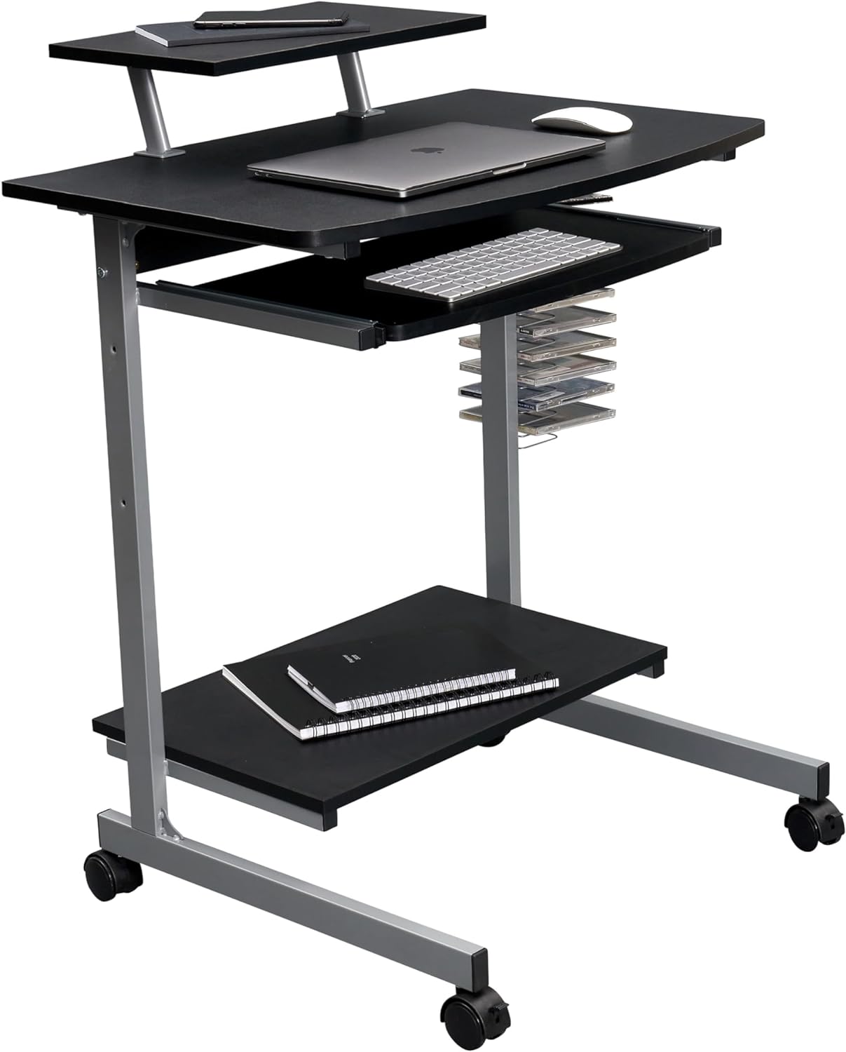 Techni Mobili Compact Computer Cart With Storage, Graphite