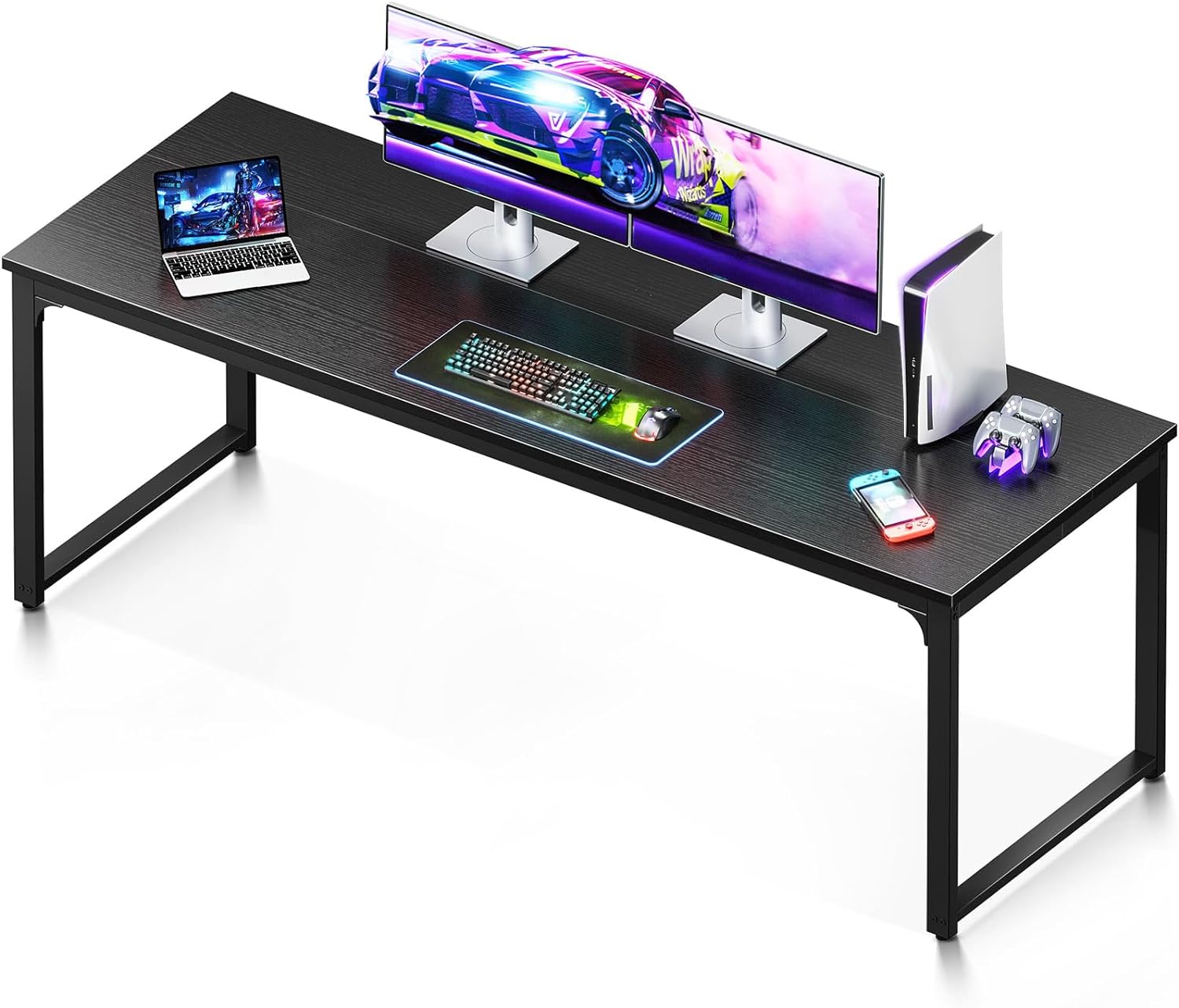 Coleshome 71 Inch Computer Desk, Modern Simple Style Desk for Home Office, Study Student Writing Desk, Black