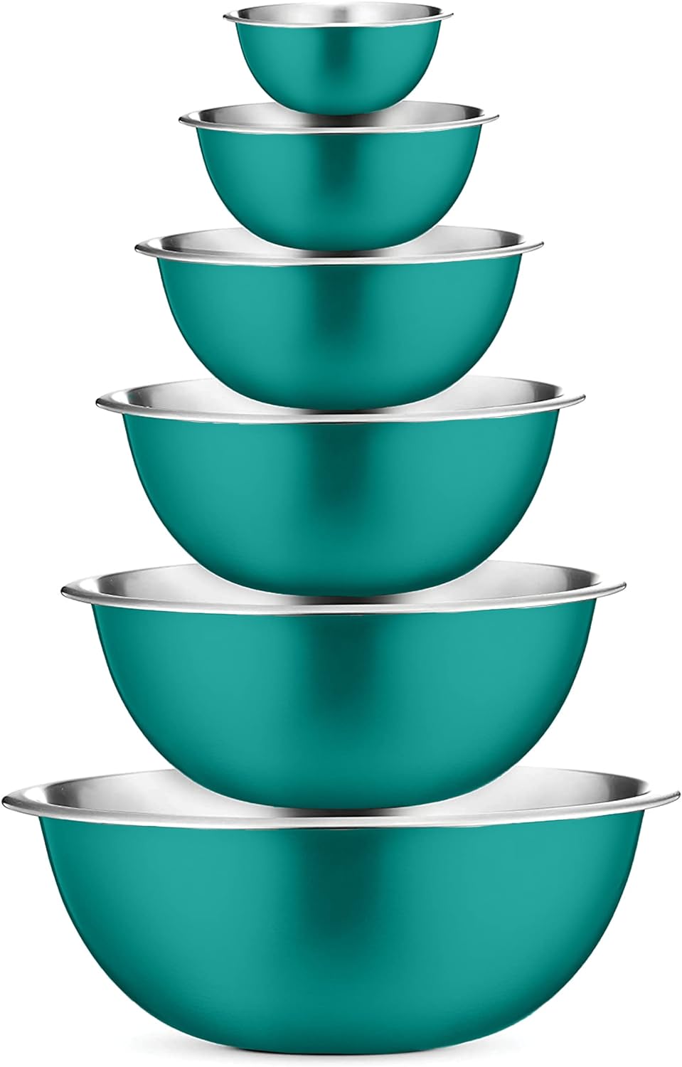 FineDine Stainless Steel Dishware Bowls - Easy To Clean, Nesting Bowls for Space Saving Storage, Great for Cooking, Baking, Prepping, 8 Quarts