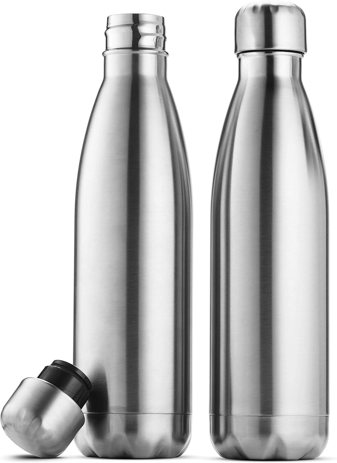 17oz Triple-Insulated Stainless Steel Water Bottle Set, Keeps Hot & Cold, Leakproof Lids - For Travel, Picnic & Camping