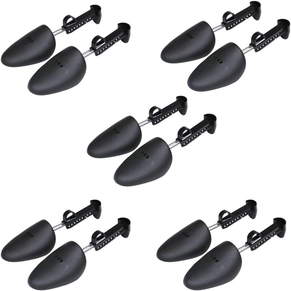 5 Pairs Practical Adjustable Length Men Shoe Tree Shoe Stretcher Boot Holder Shaper Support (Black Color)