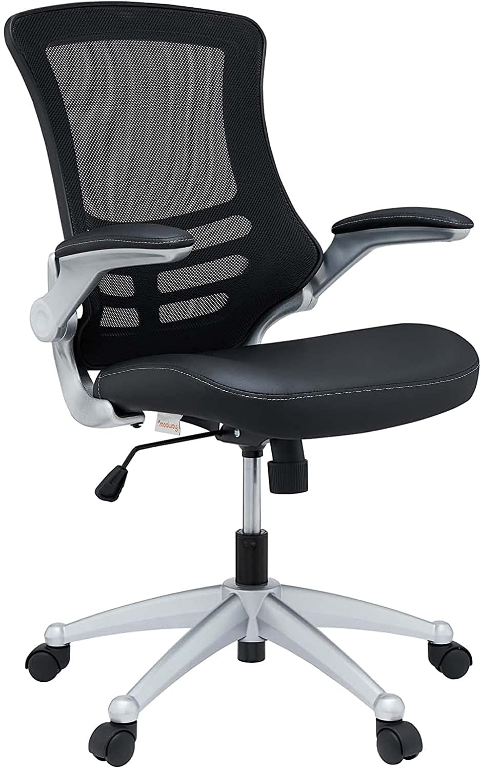 Modway Attainment Mesh Back and Vinyl Seat Modern Office Chair in Black