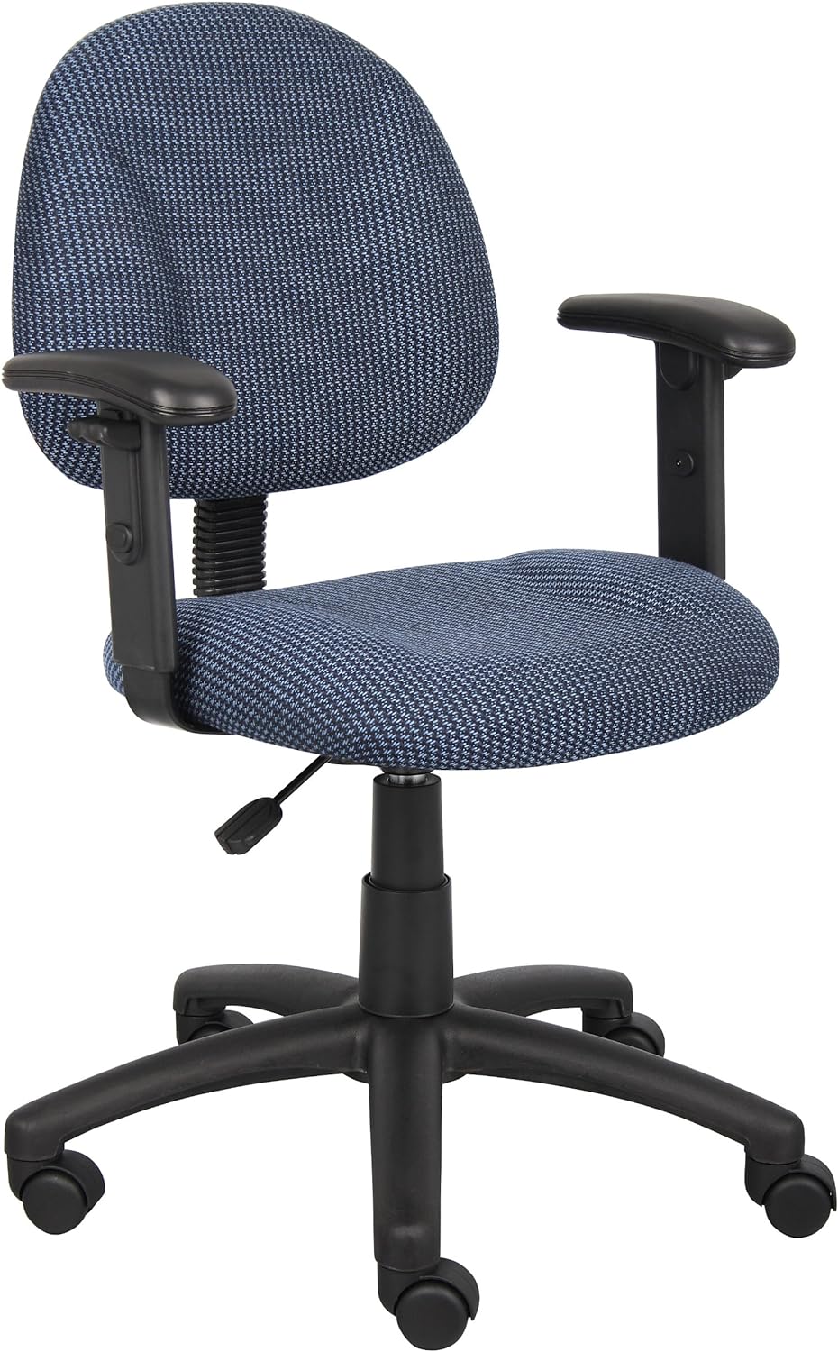 Boss Office Products Perfect Posture Delux Fabric Task Chair with Adjustable Arms in Blue