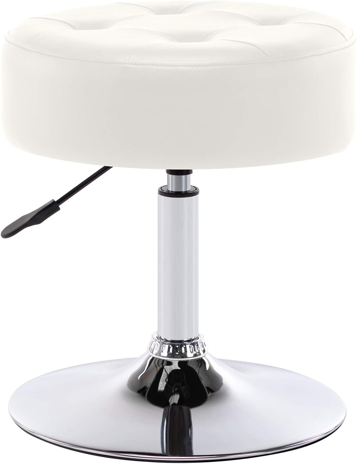 Duhome PU Leather Vanity Stool Makeup Stool Vanity Chair Height Adjustable Swivel Stool Round Ottoman White