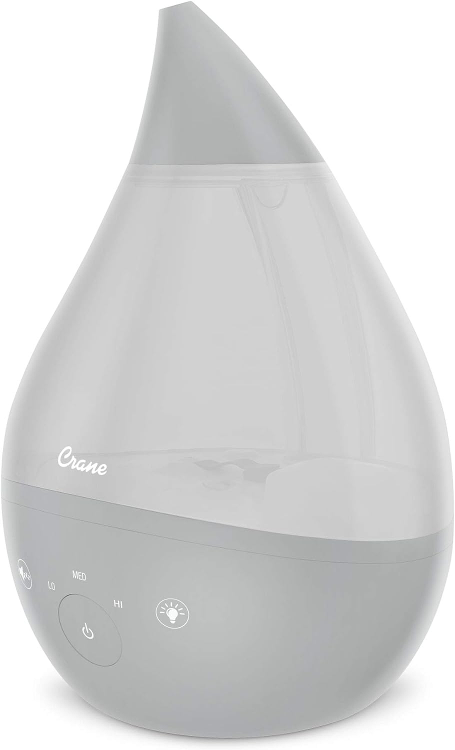 Crane Ultrasonic Humidifiers for Bedroom and Office, 1 Gallon 4-in-1 Cool Mist Air Humidifier for Large Room and Home, Humidifier Filters Optional, Grey