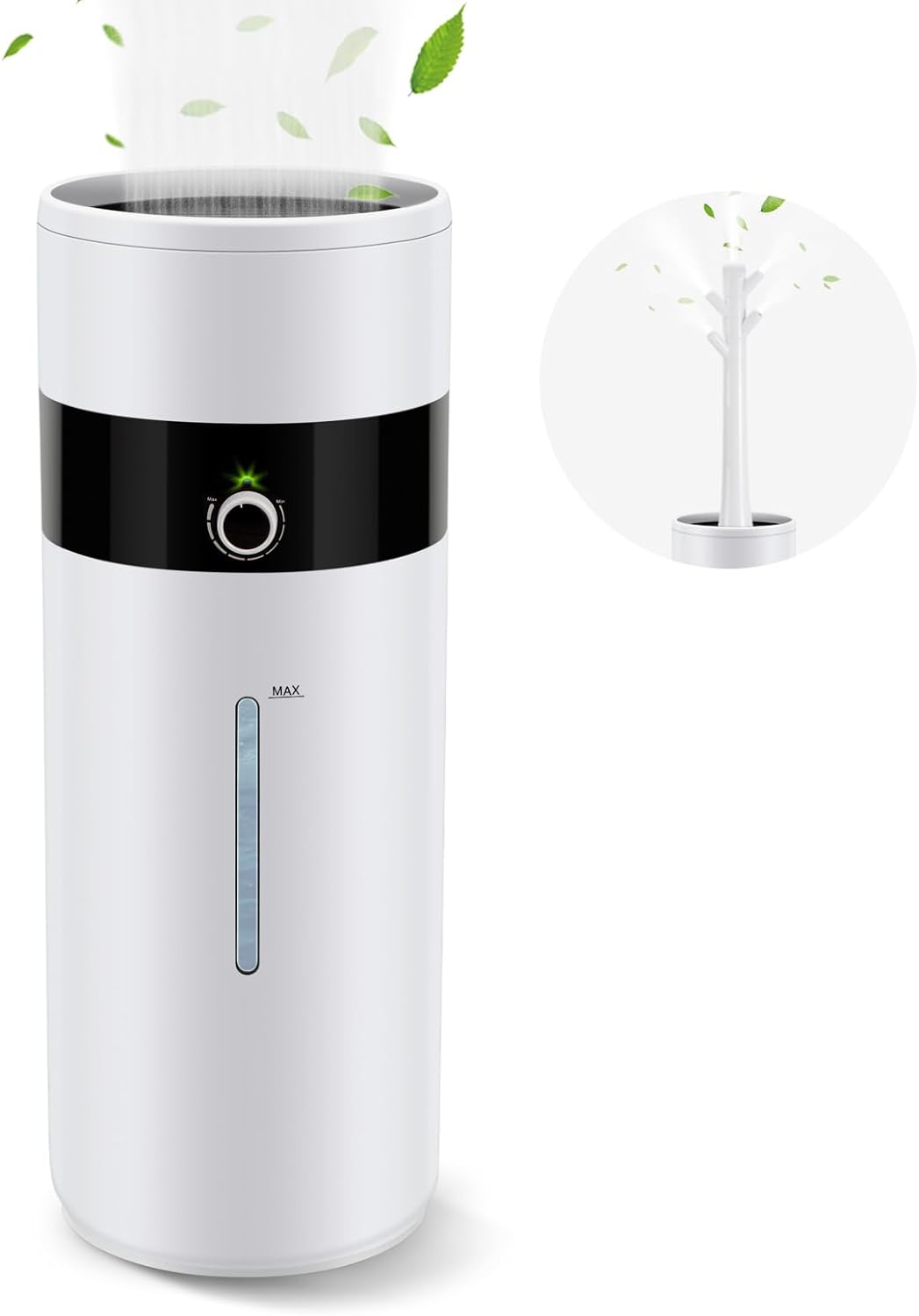 Tower Humidifiers for Large Room 1000 sq ft,Hioo 18.2L 4.81Gal Ultrasonic Topfill Cool Mist Air Humidifier with 360 Nozzle for Baby Plant Yoga Home Office Bedroom Greenhouse Warehouse