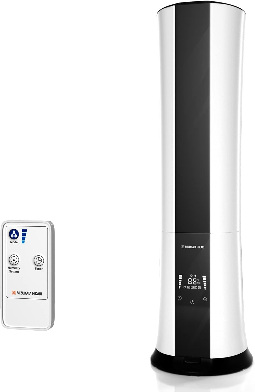 2023 Ultrasonic Humidifiers 6.5L/1.72Gal, MIZUKATA HIKARI Cool Mist Tower Humidifier for Bedroom Large Room Whole House/Room Greenhouse with Remote Control and Essential Oil Tray, Top Fill, Easy Clean