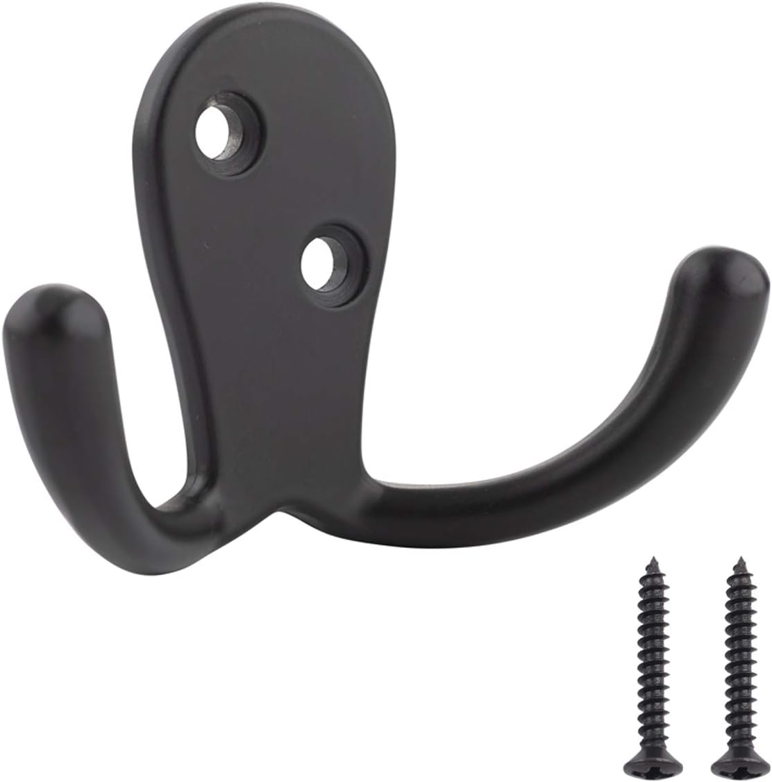 Amazon Basics Zinc Robe Hook - Flat Black, 5-Pack