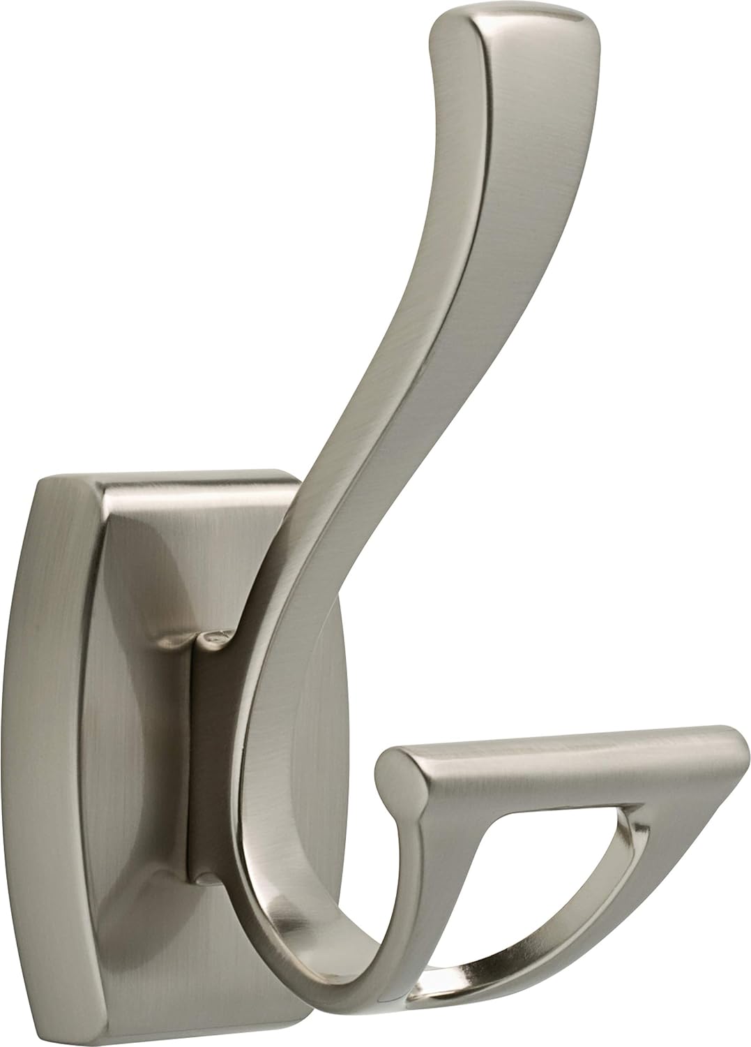 DELTA Dansant Towel Hook, Robe Hook Satin Nickel Towel Holder for Bathroom, Bathroom Accessories, 135241 2.4 x 2.9 x 4.8 Inches