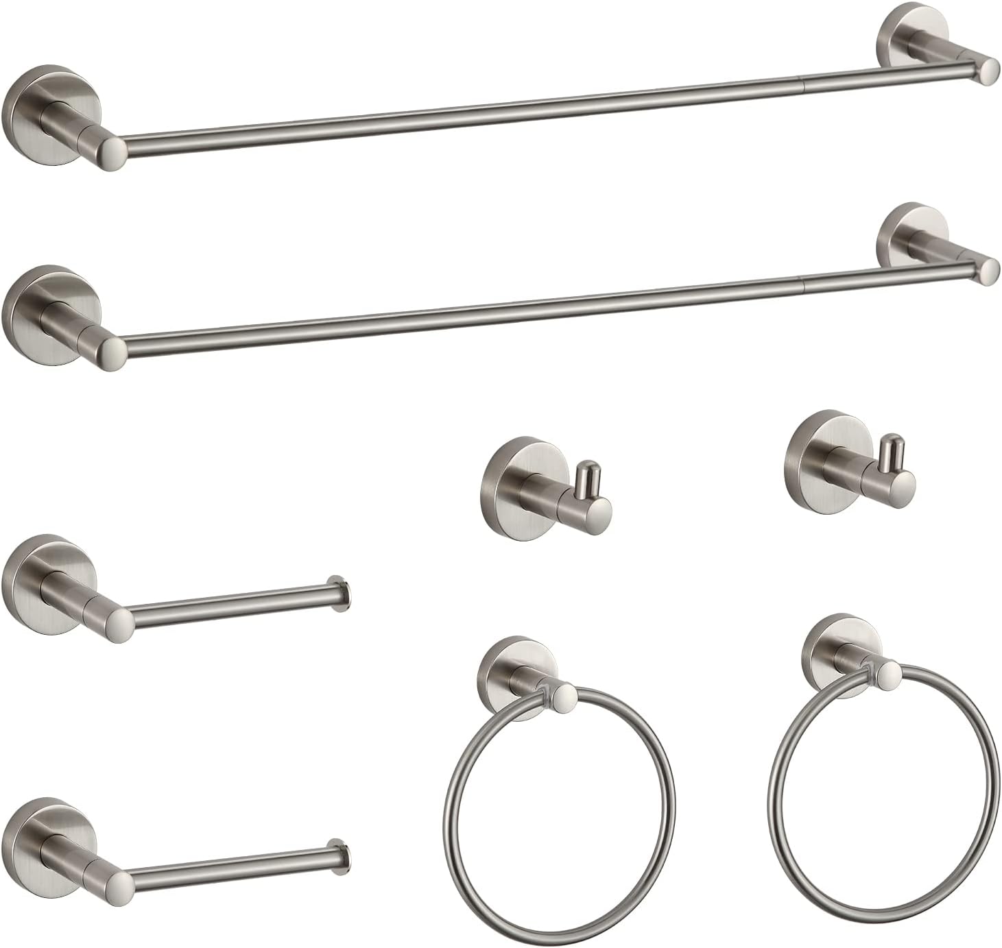 BGL Bathroom Hardware Set Brushed Nickel Bathroom Accessory Set Towel Bar 8 Pieces