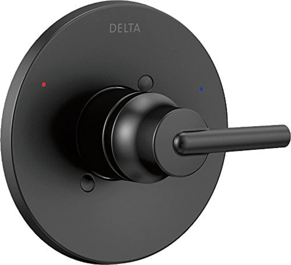 Delta Faucet Trinsic 14 Series Single-Function Black Shower Valve Trim Kit, Shower Handle, Delta Shower Trim Kit, Matte Black T14059-BL (Valve Not Included)