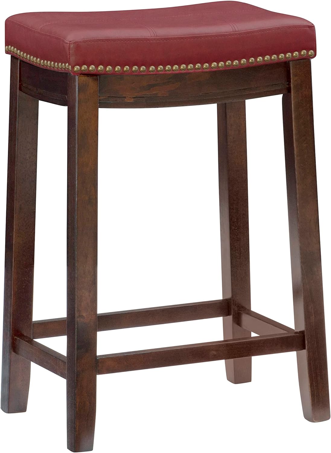 Linon Claridge Red Counter Stool, 26 x 18 x 12.75