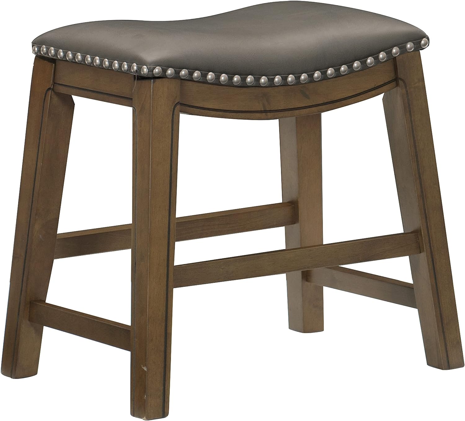 Homelegance Ordway Saddle Seat Dining Height Stool, 19SH, Gray