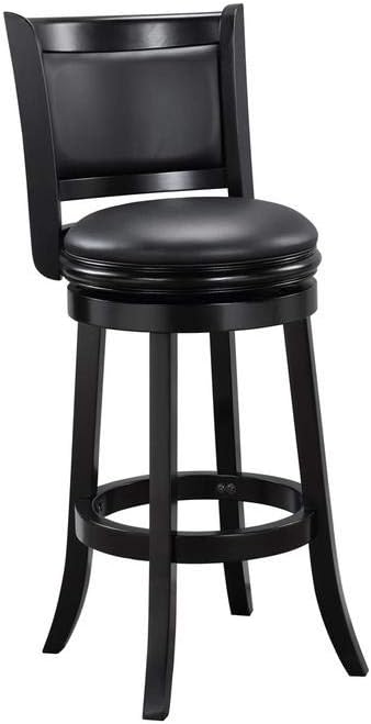 Boraam Augusta Bar Height Swivel Stool, 29-Inch, Black