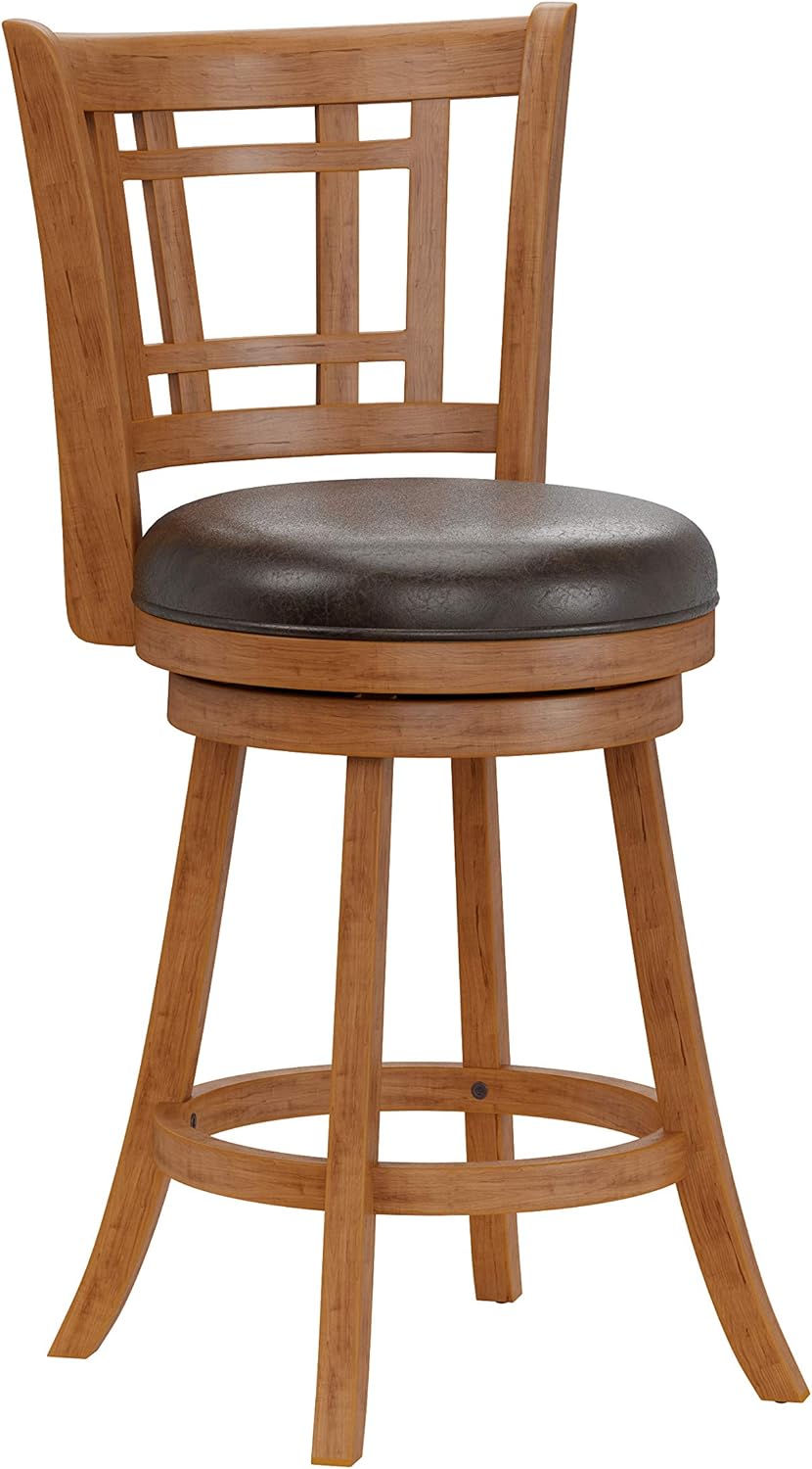 Hillsdale Fairfox Swivel Kitchen Counter Stool, 24.5 High, Oak