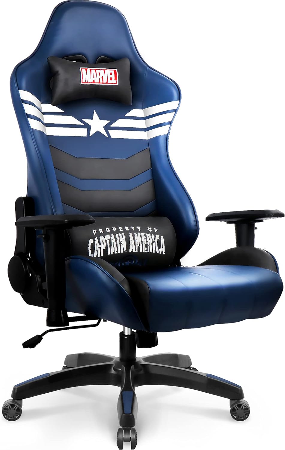 Marvel Avengers Gaming Chair Desk Office Computer Racing Chairs - Adults Gamer Ergonomic Game Reclining High Back Support Racer Leather (Captain America)